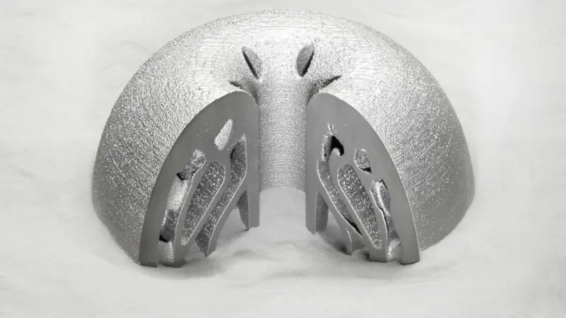 A probehead for taking gas samples in hot gas atmosphere, produced at the thyssenkrupp TechCenter Additive Manufacturing. (Image courtesy of thyssenkrupp)