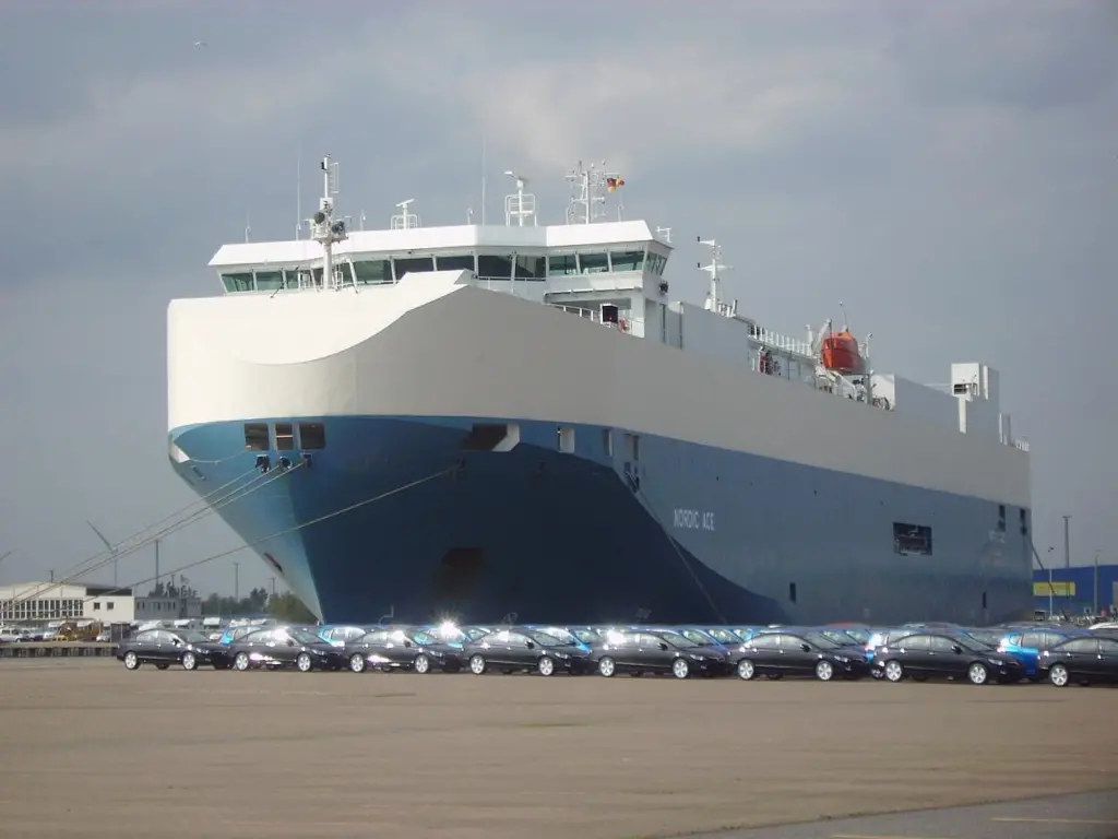 High sided ships like autocarriers can have their efficiency impacted by higher wind speeds. Photo: Garitzko