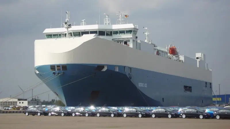 High sided ships like autocarriers can have their efficiency impacted by higher wind speeds. Photo: Garitzko