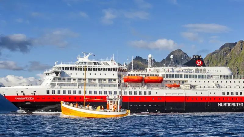 The ‘Finnmarken’ is the first of three Hurtigruten ships to be fitted with Wärtsilä NOR systems for Tier III compliance, after which it will be renamed the ‘MS Otto Sverdrup’ Photo: Wärtsilä
