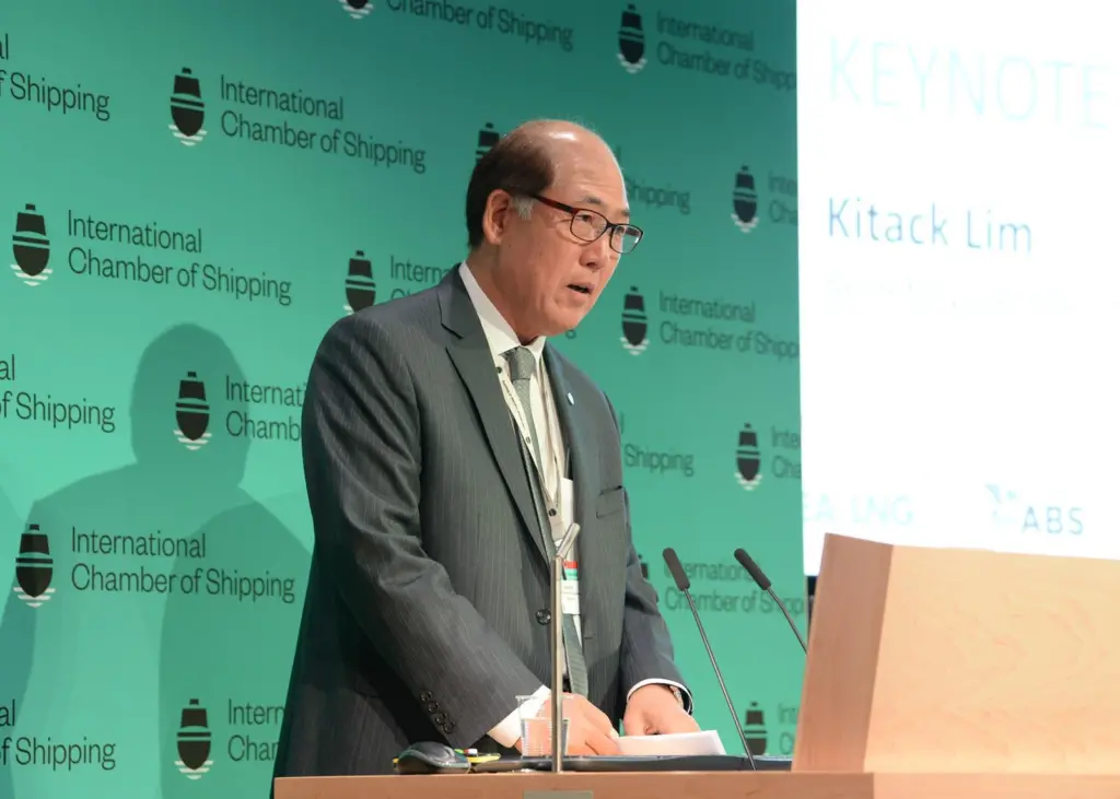 IMO Secretary-General Kitack Lim speaking at London International Shipping Week Photo: IMO