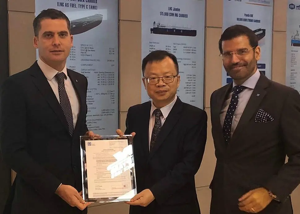 LR awards Jiangnan AiP for the design of its new VLGC Photo: Lloyd's Register