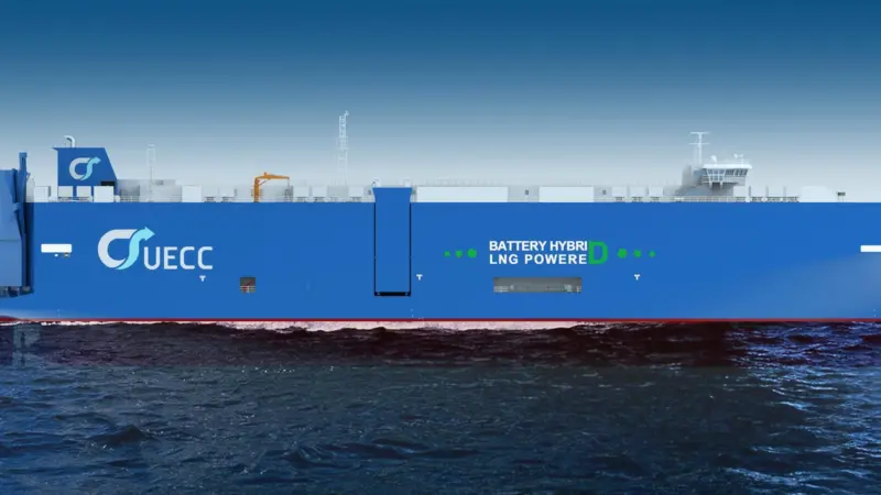 UECC has ordered a third battery hybrid LNG RoRo Photo: UECC