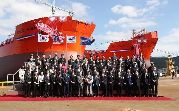 AET's Eagle Blane and Eagle Balder were unveiled at a naming ceremony held at the Samsung Heavy Industries (SHI) Geoje Shipyard, South Korea, on Wednesday 16 October.