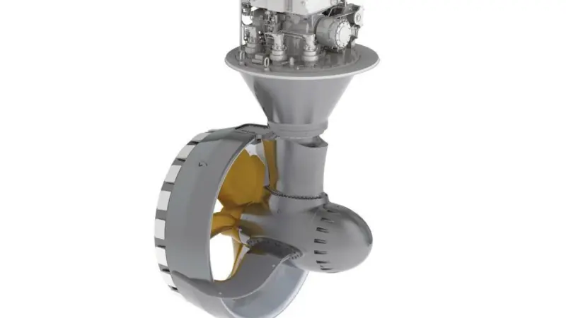 Both rudderpropellers have a ducted propeller diameter of 1.10 m Photo: Schottel