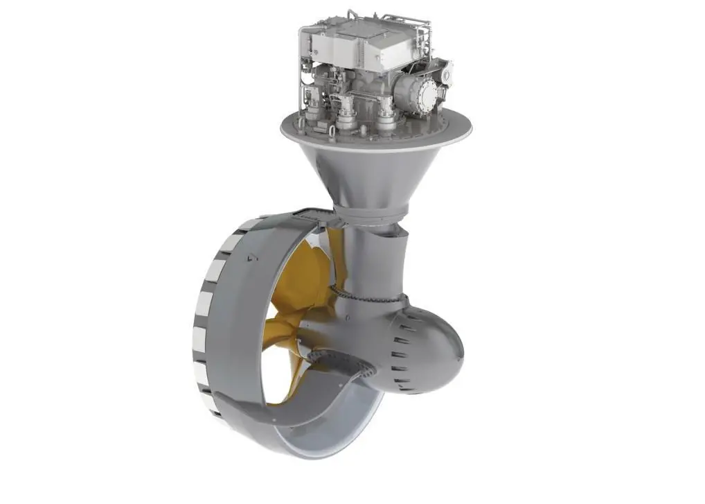 Both rudderpropellers have a ducted propeller diameter of 1.10 m Photo: Schottel