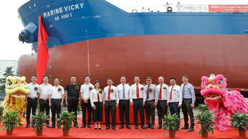 The 7,990 dwt Marine Vicky features the first installation of a low-pressure fuel gas supply system provided by Japanese supplier Sanoyas Shipbuilding Corporation.