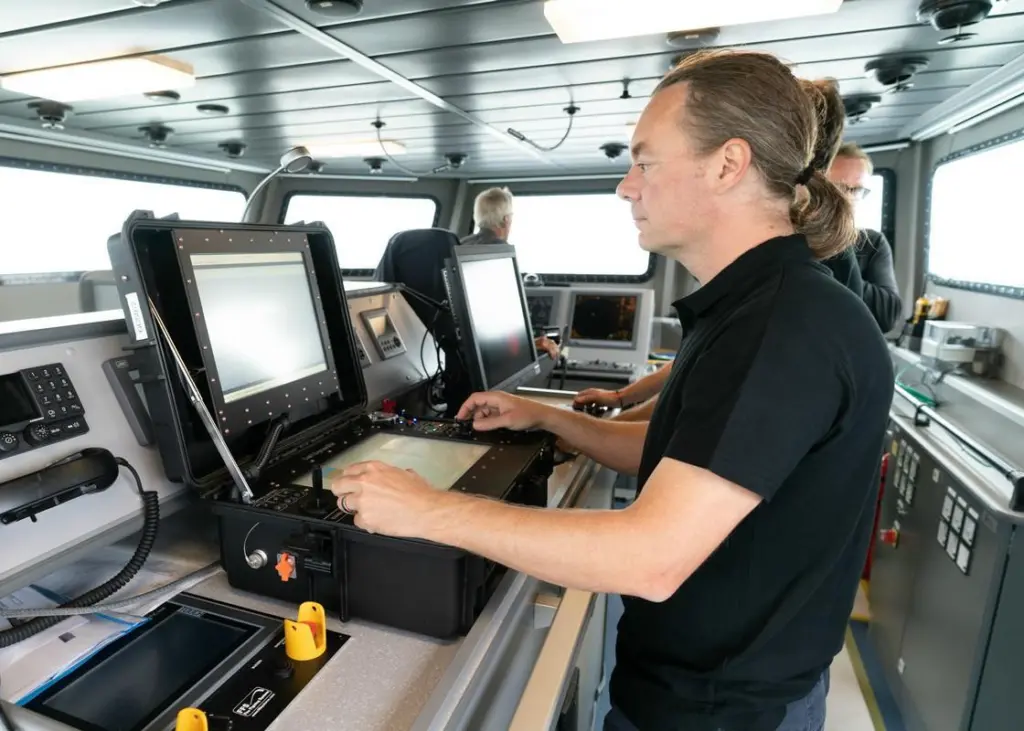 Trialling the drone during an SAR exercise in the North Sea Photo: Damen