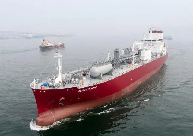 The Clipper Enyo, one of Solvang's four new HFO-fuelled Tier III compliant ethylene carriers. (Credit: Solvang)
