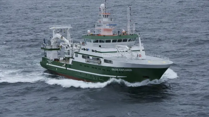 Irish research ship Celtic Explorer. The same designer, Skipsteknisk, has been retained for the newbuild project (credit: Marine Institute).