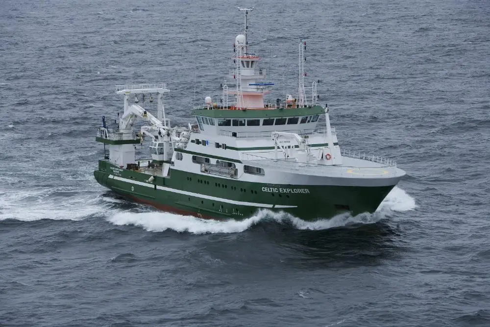 Irish research ship Celtic Explorer. The same designer, Skipsteknisk, has been retained for the newbuild project (credit: Marine Institute).
