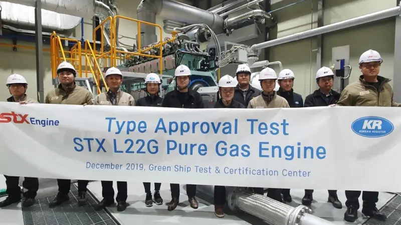 STX Engine received type approval from Korean Register (KR) for a medium speed pure gas engine, L22G