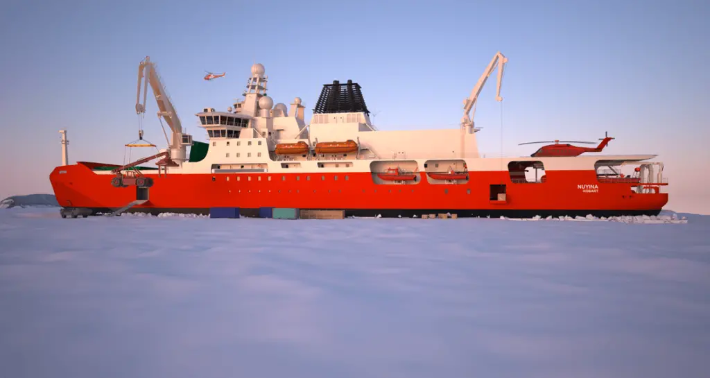 Nuyina will considerably enhance and expand Australia’s Antarctic research and logistic capacities (credit: Serco).