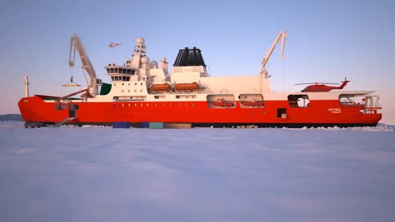 Nuyina will considerably enhance and expand Australia’s Antarctic research and logistic capacities (credit: Serco).