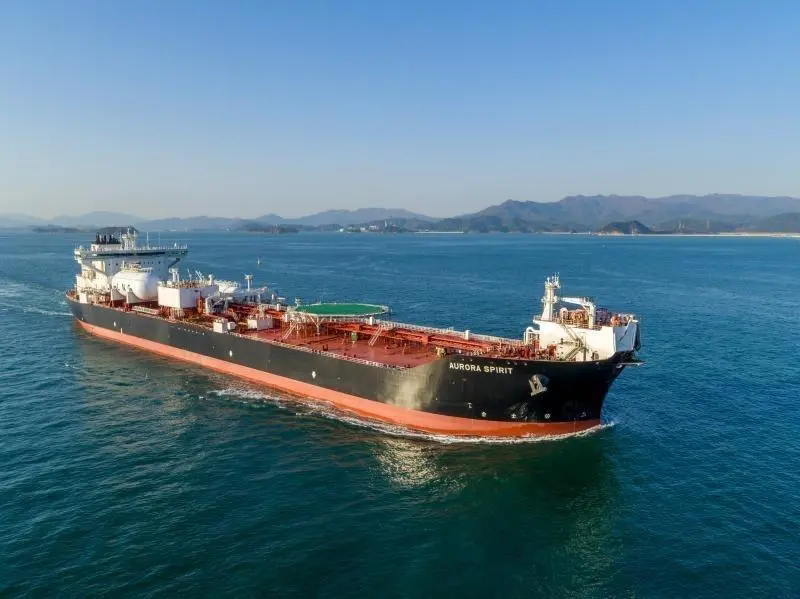 The 130,000dwt Aurora Spirit is the world's first dual-fuel LNG shuttle tanker, and is expected to achieve a 50% reduction in CO2 emissions compared with conventional shuttle tankers. (Credit: Teekay Offshore)