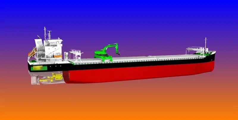 The self-discharging bulk carriers being built for Aasen Shipping will be the first of their kind to operate with hybrid propulsion. (Copyright Aasen Shipping)