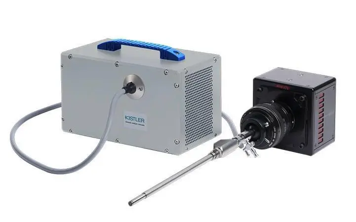 The high-speed camera captures up to 40,000 high resolution images per second and is equipped with an LED system for illumination Credit: Kistler Group