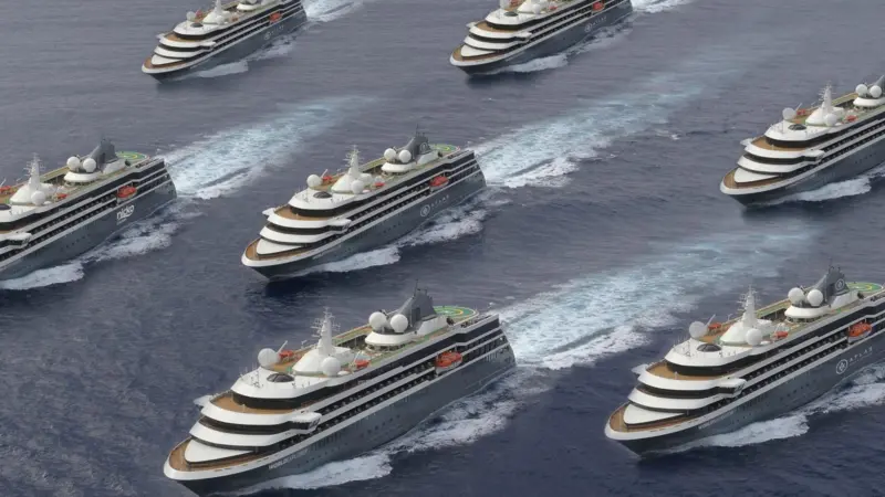Four new Kongsberg Maritime-equipped ships will be added to Mystic Cruises’ fleet of adventure cruise vessels, bringing the total to seven Credit: Konsgberg Maritime