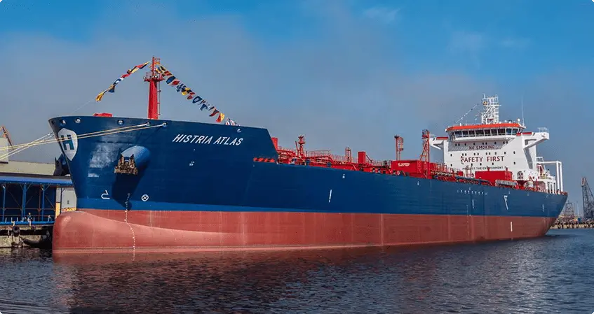 Histria Atlas provided the opening reference for a new generation of chemical/product tanker from the Constanta Shipyard (credit: Histria Group).