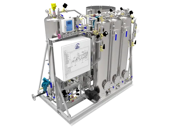 Marinfloc's new combined bilge water separator and EGR Bleed Off water treatment system.