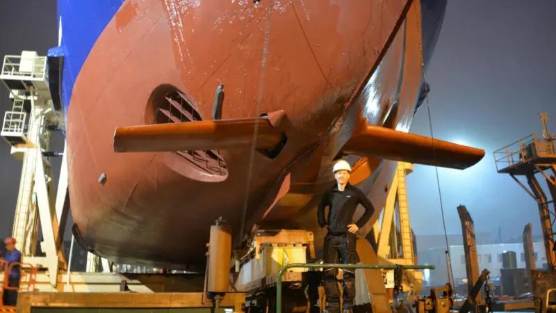 Wavefoil's fibreglass retractable bow foil solution was retrofitted to MF Teistin in September 2019. (Picture courtesy of Wavefoil A/S)