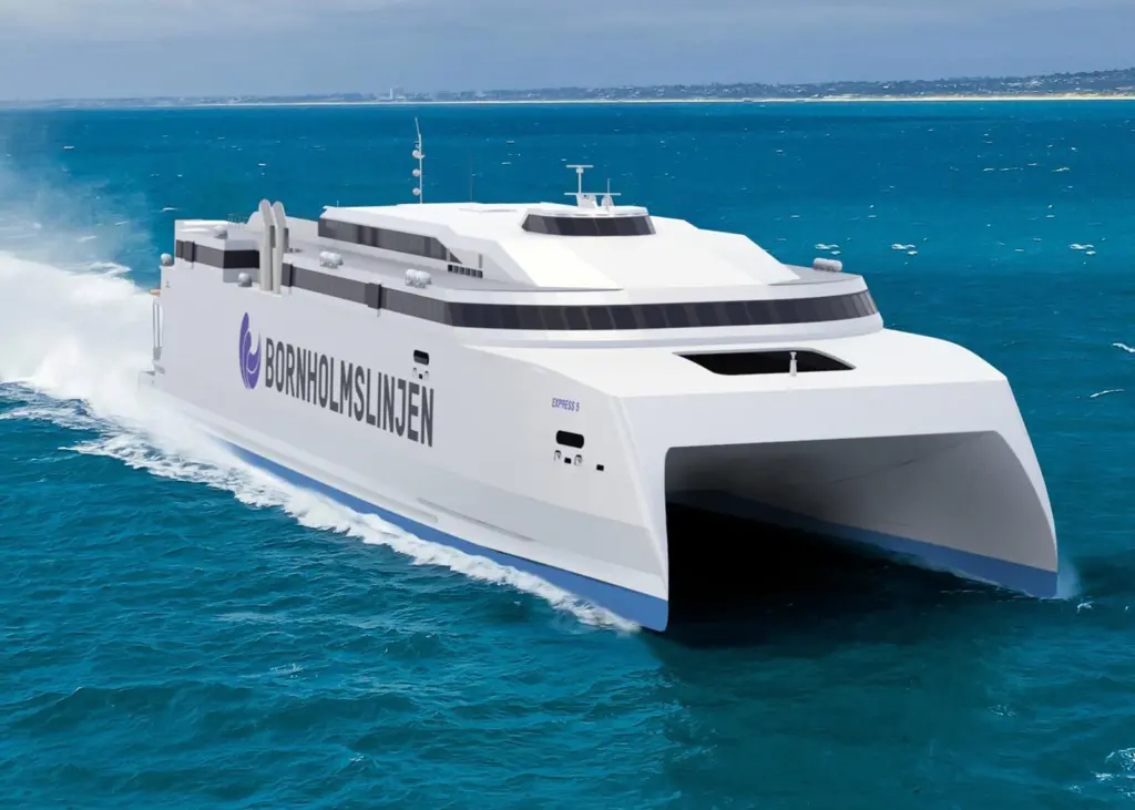 The new Molslinjen high-speed ferry will be built at the Austal yard in the Philippines and is earmarked for the Bornholm route between Ystad and Rønne in Denmark. Copyright: Austal Ships Pty Ltd