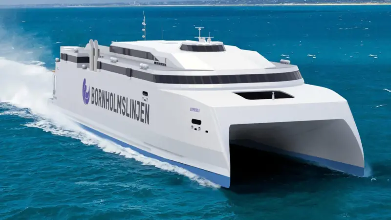 The new Molslinjen high-speed ferry will be built at the Austal yard in the Philippines and is earmarked for the Bornholm route between Ystad and Rønne in Denmark. Copyright: Austal Ships Pty Ltd