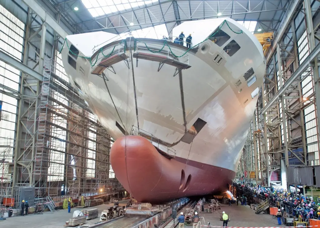 Honfleur prior to launch last year. Now headed for completion?