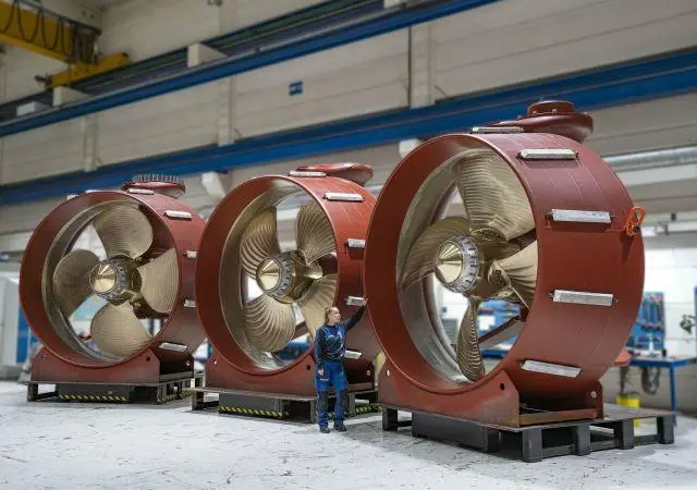 Brunvoll's new ducted azimuth thruster AUP115 (pictured) is available with a power range of up to 3,500kW. (Image courtesy of Brunvoll)
