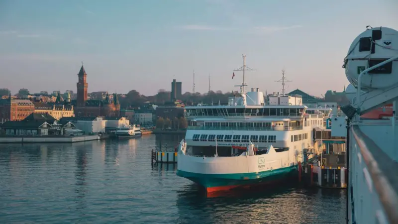 A narrowly restrictive EEXI approach would risk penalising early adopters, such as ForSeas' battery-powered 'Aurora' (pictured in Helsingborg). (Image: ForSea Ferries, Photographer/Anders Ebefeldt)