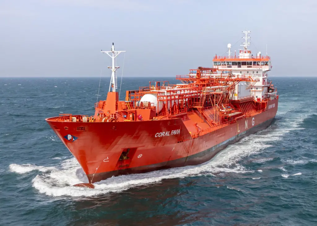 Rotterdam-based shipping company Anthony Veder has already implemented a remote repair scheme on its fleet, including gas carrier Coral Flavia. (Image: Anthony Veder)