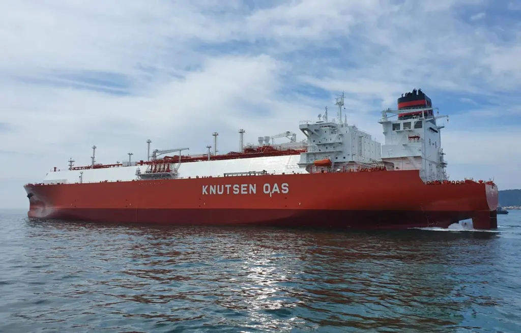 The vessels managed by Knutsen OAS Shipping include recent delivery Traiano Knutsen. (Image: Knutsen OAS Shipping)