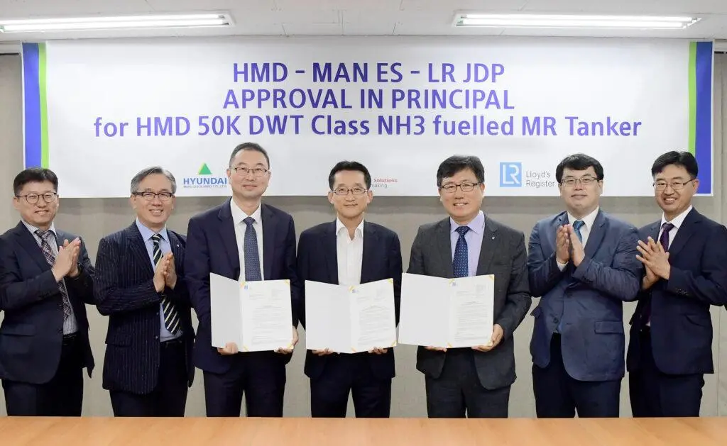 HMD receives approval in principle from LR for its NH3-fuelled MR tanker design. (Image: HMD)