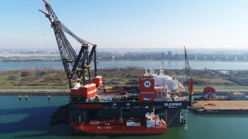 Titan LNG organised the LNG bunkering of 3,300 tonnes for the dual-fuel SSCV, Sleipnir. (Image: Titan LNG)