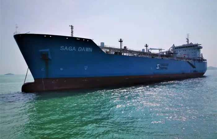 LNT Marine's Type A containment system, LNT A-BOX, is installed aboard Saga Dawn, which completed its first shipment in April 2020. (Image: Saga LNG)