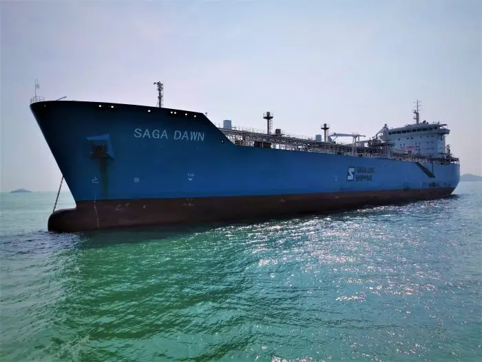 LNT Marine's Type A containment system, LNT A-BOX, is installed aboard Saga Dawn, which completed its first shipment in April 2020. (Image: Saga LNG)