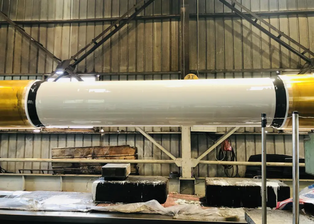 Thorshield shaft protection coating was applied to the propeller shaft Photo: Thordon Bearings