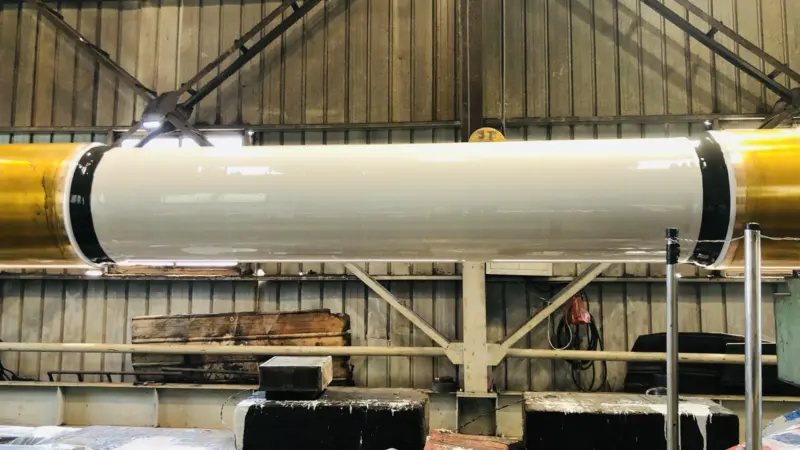 Thorshield shaft protection coating was applied to the propeller shaft Photo: Thordon Bearings