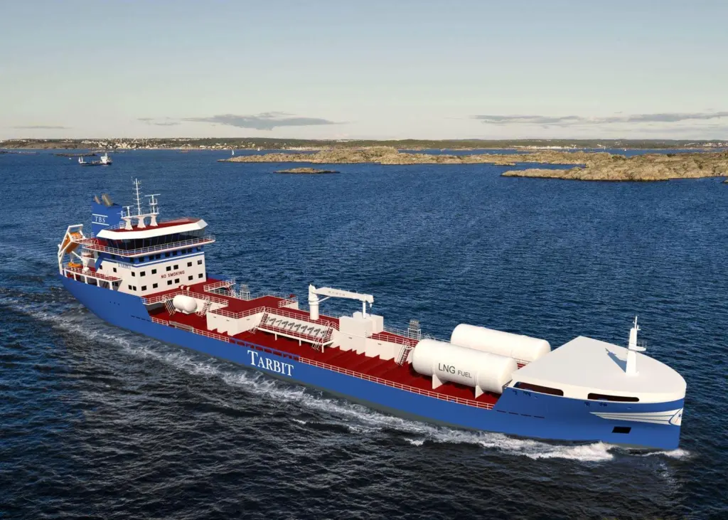 Tarbit's two dual-fuel 13,000dwt newbuildings are scheduled for delivery in 2022. (Image: Tarbit)
