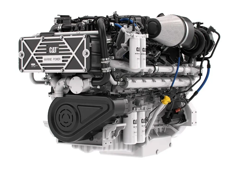 The new Cat C32B offers 5% higher power density than existing C32 engines (credit: Caterpillar Marine)