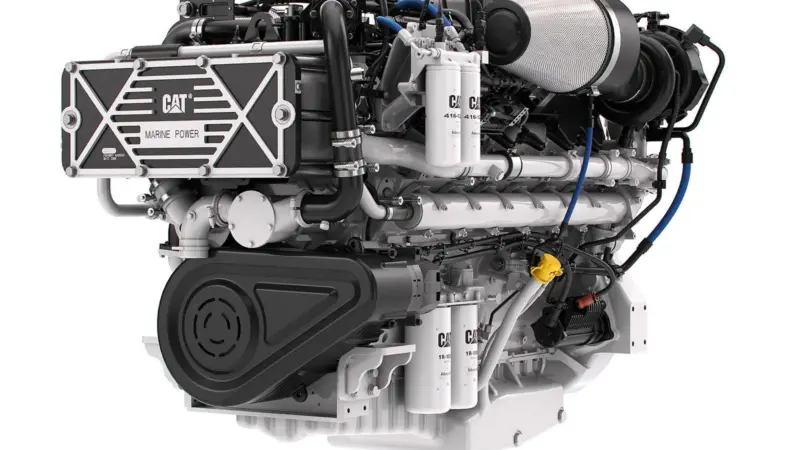 The new Cat C32B offers 5% higher power density than existing C32 engines (credit: Caterpillar Marine)