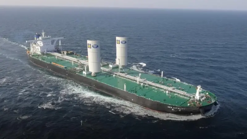 The benefits of wind assistance depend on its routeing (image: DSIC)