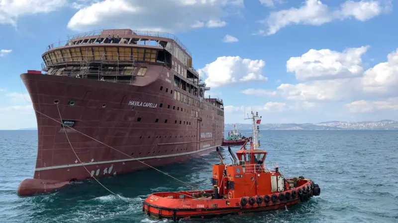The first two of Havila Voyages' four new coastal ships are in the water Photo: Havila Voyages
