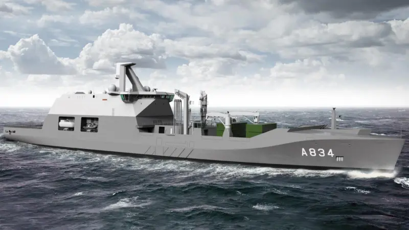 Fuel consumption and exhaust emissions were optimised during the design of HNLMS Den Helder. (credit: Damen)