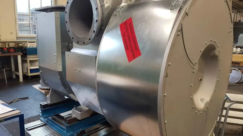 A TCT60 type axial turbocharger at the production site in Augsburg. (credit: MAN ES)