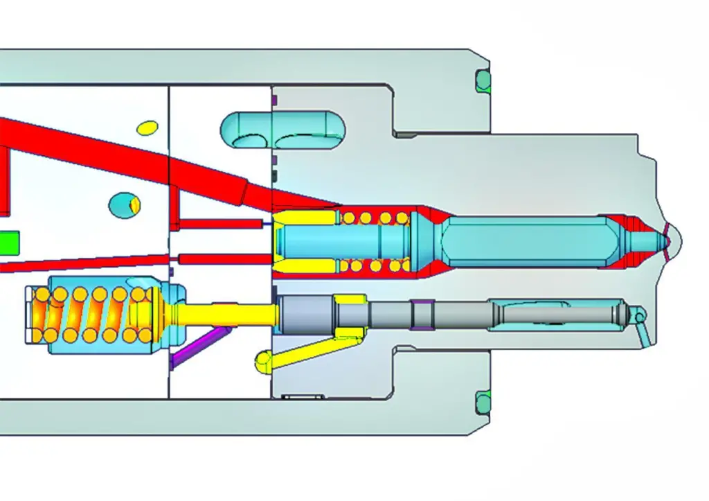 A schematic view of the gas side of the injector (credit: Woodward L'Orange)