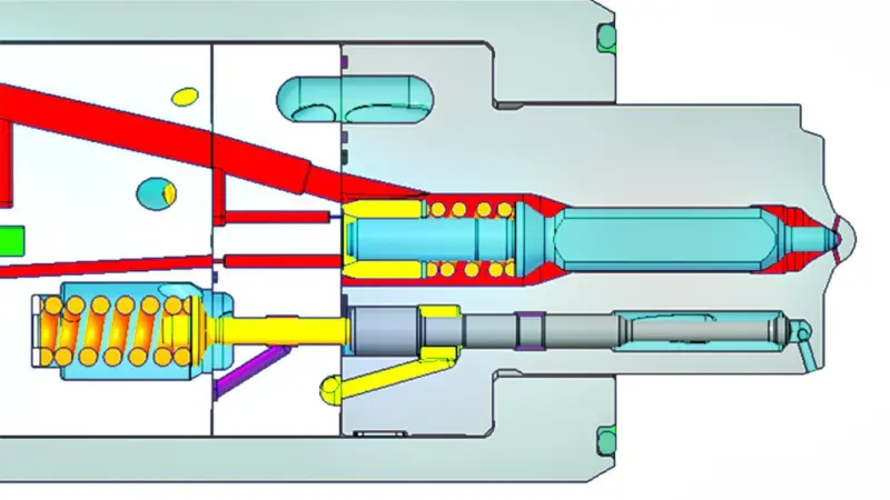A schematic view of the gas side of the injector (credit: Woodward L'Orange)