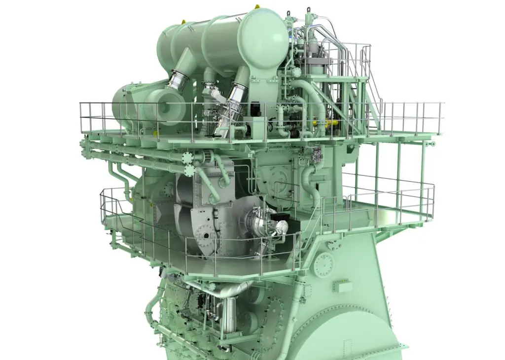 A rendering of MAN ES' new 5G70ME-GA low-pressure engine. (credit: MAN ES)
