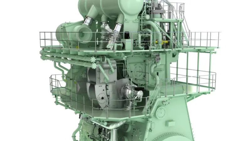 A rendering of MAN ES' new 5G70ME-GA low-pressure engine. (credit: MAN ES)