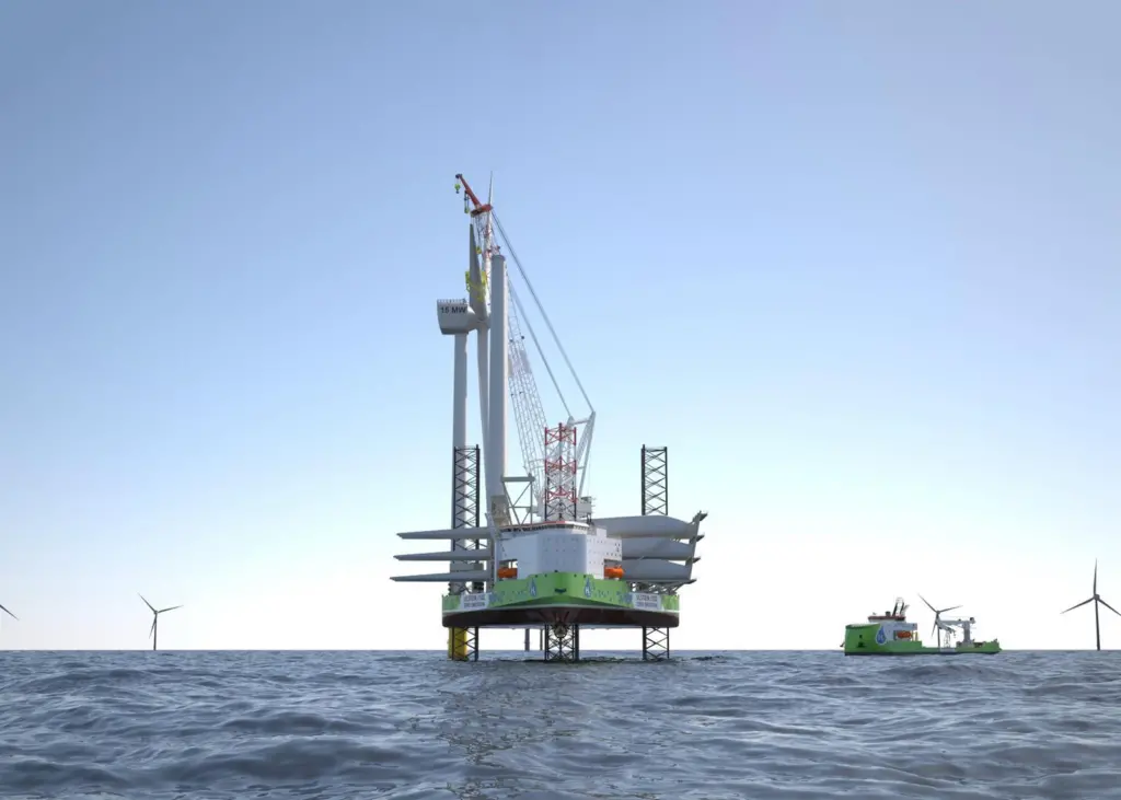 Ulstein’s J102 WTIV can operate 75% of the time in zero-emission mode Photo: Ulstein